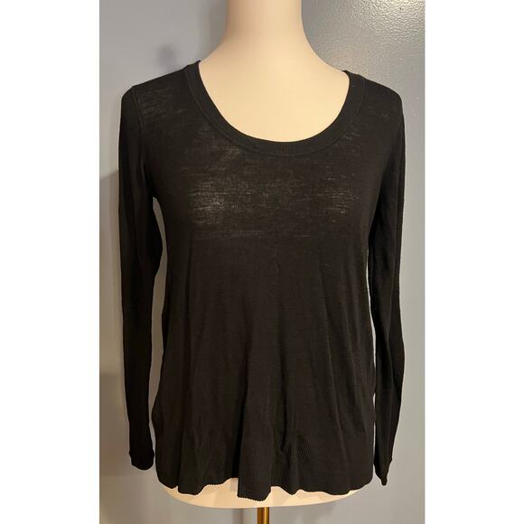 Rag & Bone Sheer Long Sleeve Top in Black - Size Medium - Picture 5 of 7